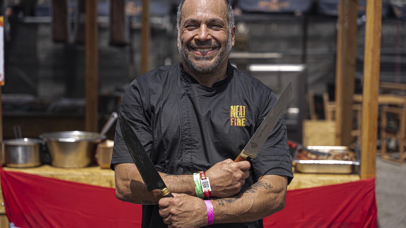 Negro Riveros at 'Meat & Fire' in Barcelona.