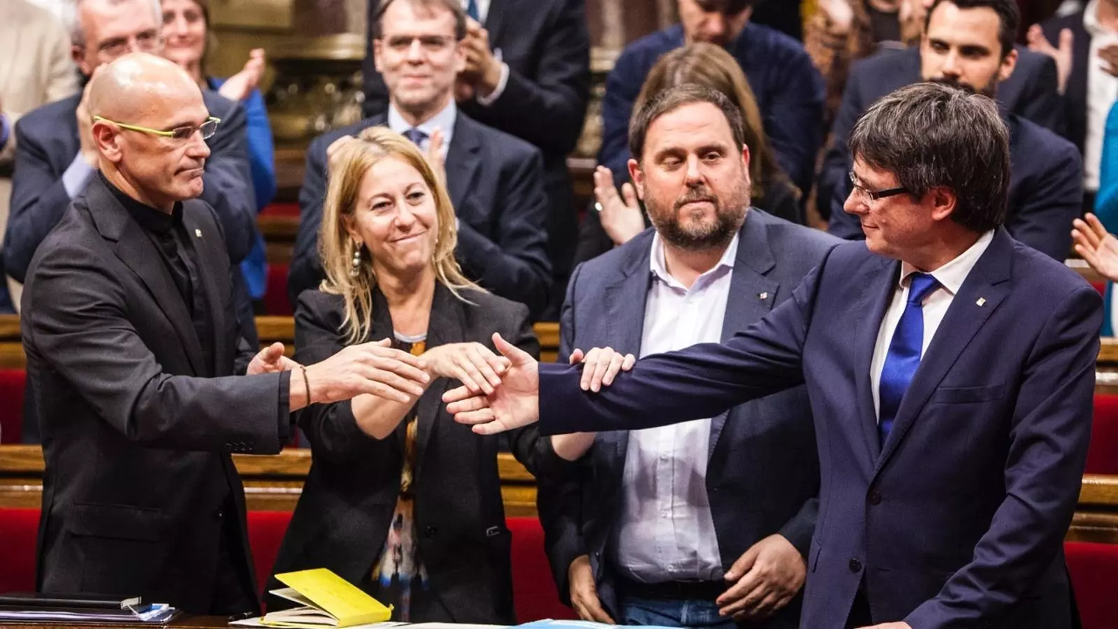 El president de la Generalitat, Carles Puigdemont, després del seu discurs