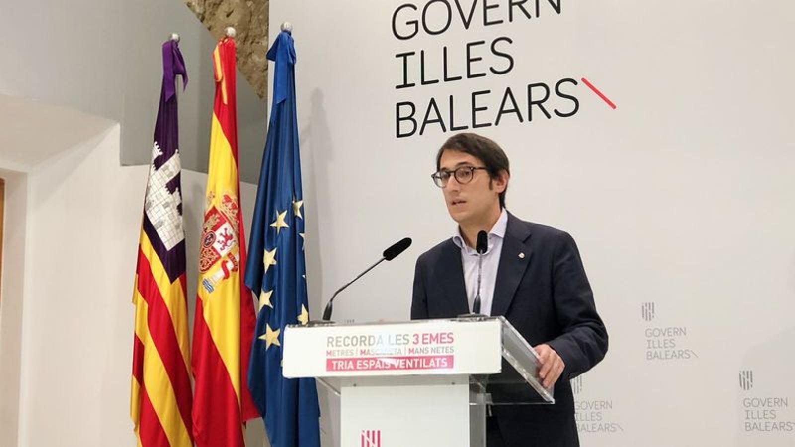 El portaveu del Govern, Iago Negueruela, al Consolat de Mar.