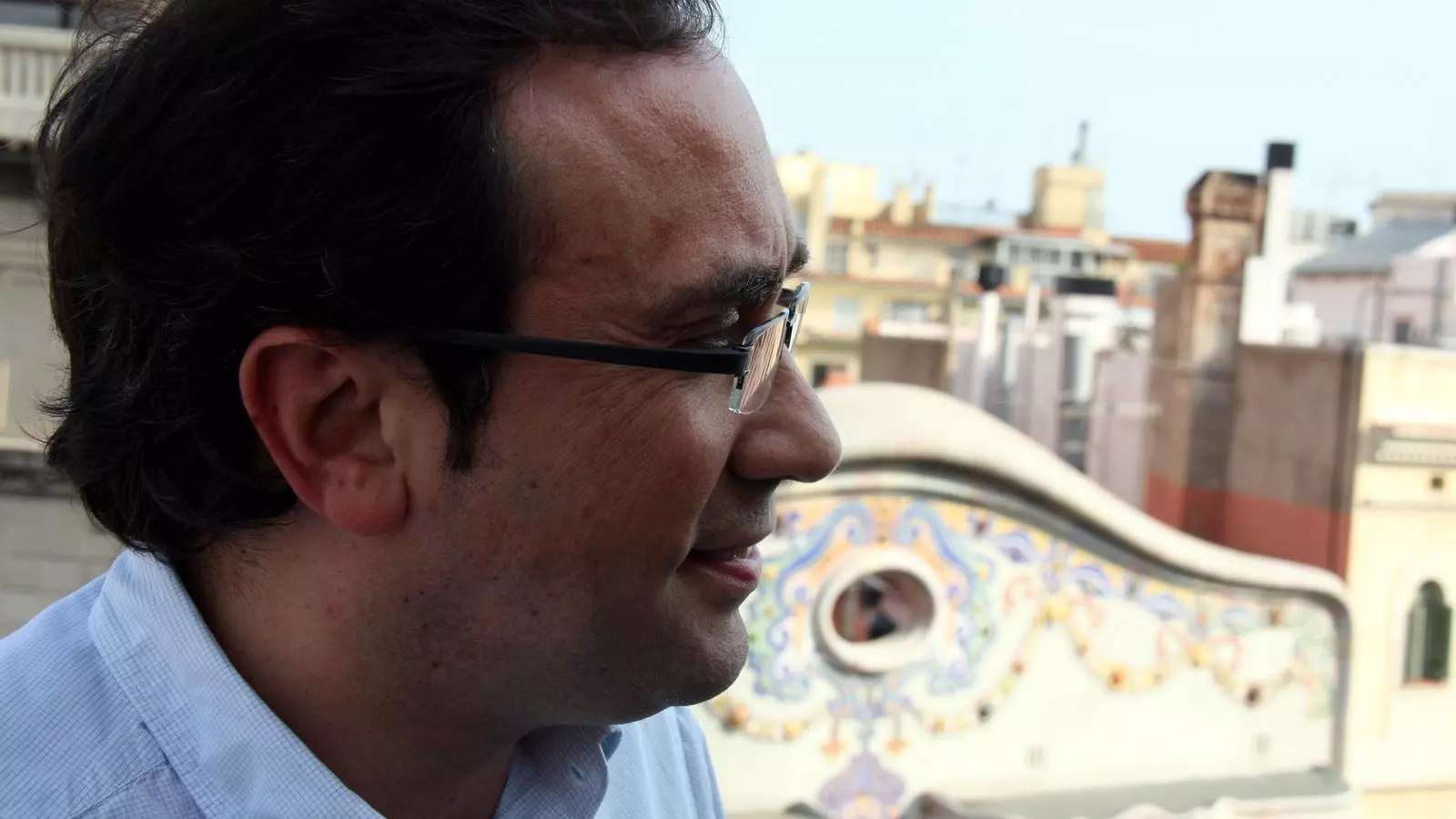 Josep Rull, secretari d'Organització de CDC, a la terrassa de la seu del partit / ACN