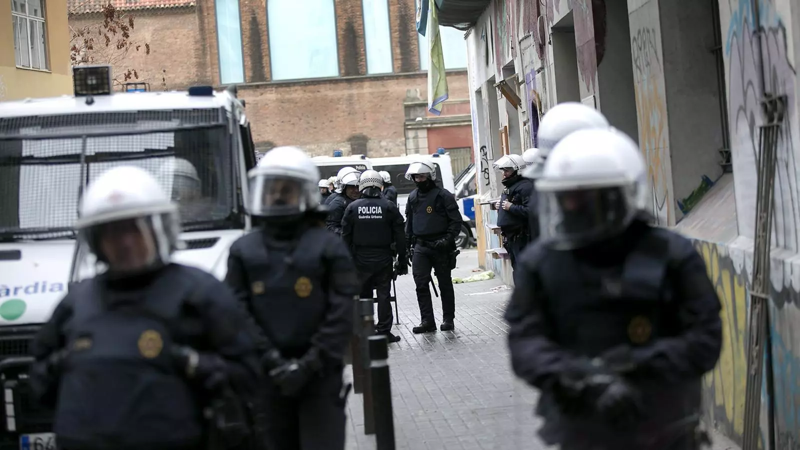 Agents de la unitat de suport policial (USP), antiavalots, de la Guàrdia Urbana de Barcelona en imatge d’arxiu.