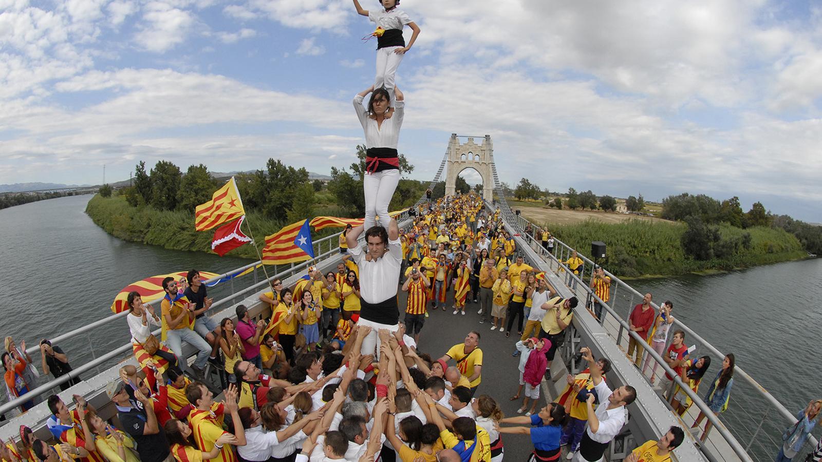 Un castell en la Diada de 2013