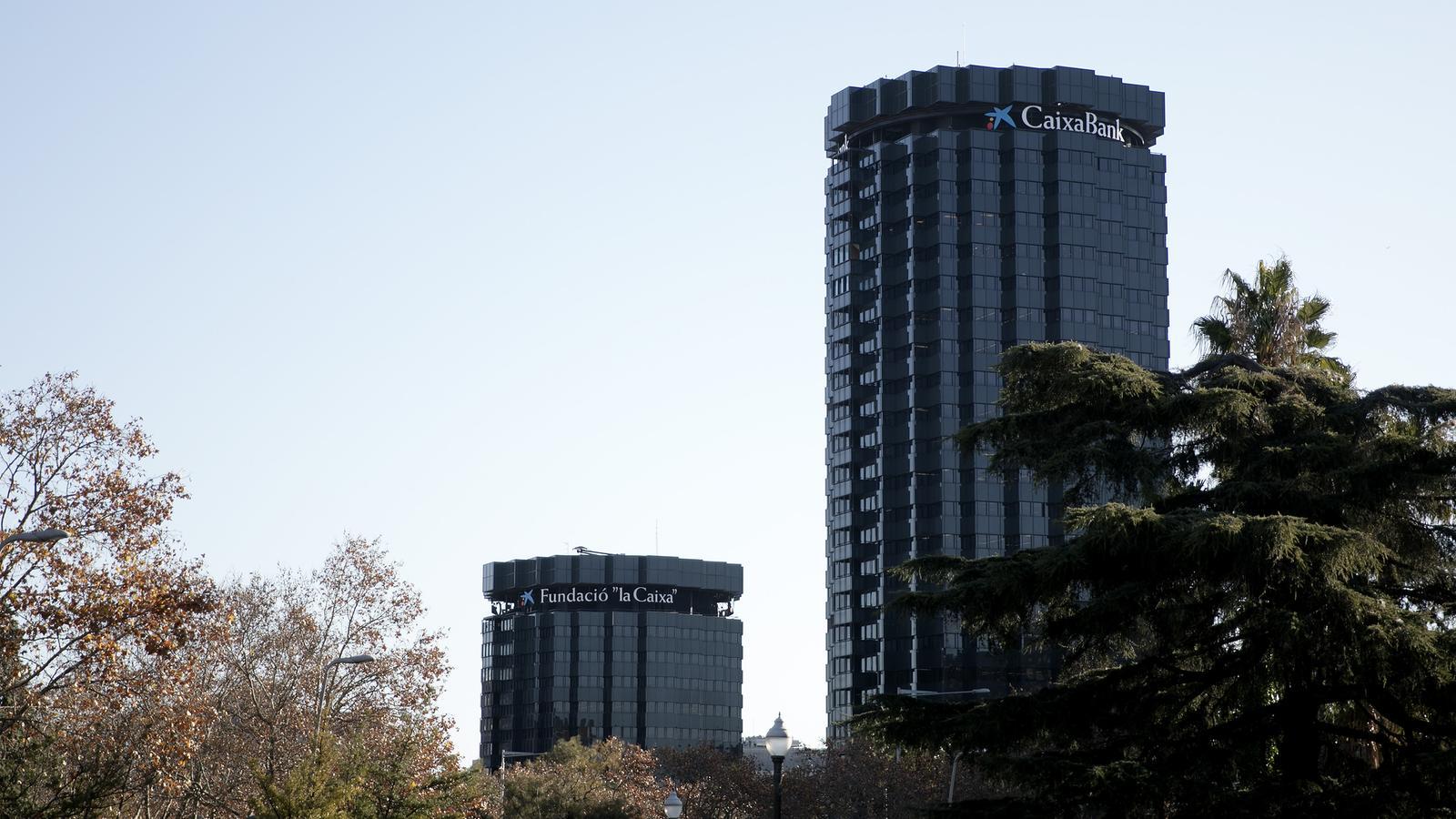 The Caixabank towers on Barcelona's Diagonal