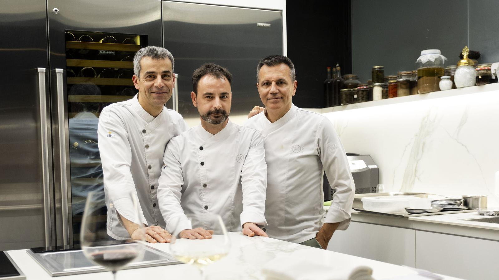 Mateu Casañas, Eduard Xatruch and Oriol Castro, chefs of Disfrutar.