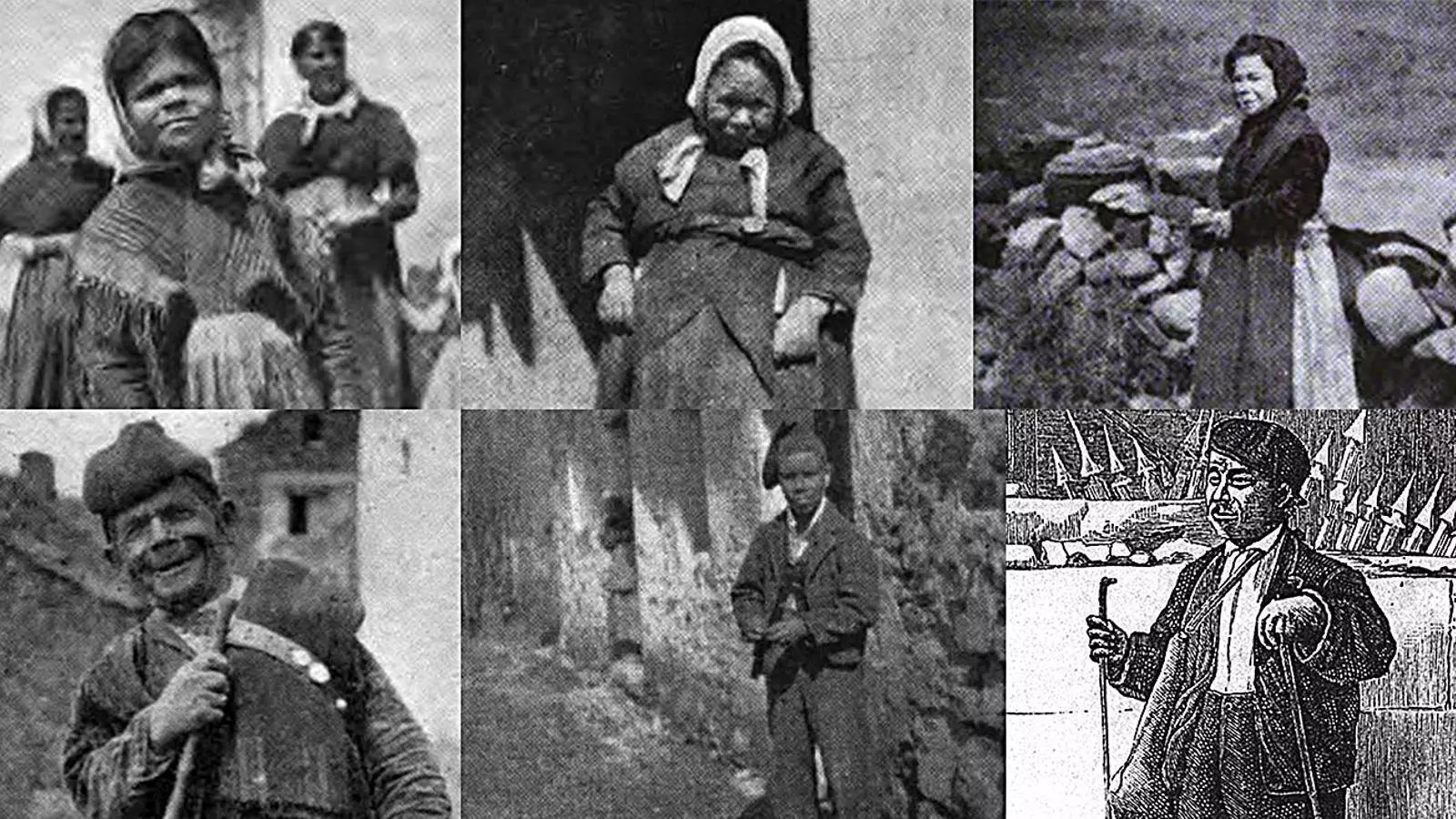 Primeres fotografies que es van fer als golluts, del 1894. L'investigador escocès David McRitchie, més conegut com a "caçador de nans o pigmeus", va visitar el Ripollès i va publicar un article amb les imatges a 'Internationales Archiv für Ethnographie'. El gravat és del congrés internacional de metges que es va celebrar a Brussel·les el 1894 i on es va debatre sobre els nans de Ribes.