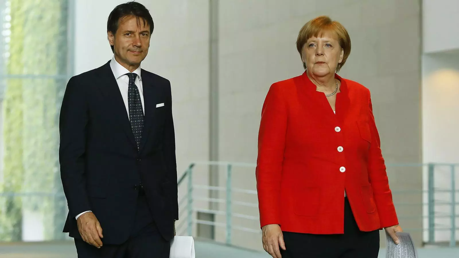 Imatge d’arxiu de Conte i Merkel. Ahir es van enfrontar en una cimera virtual.