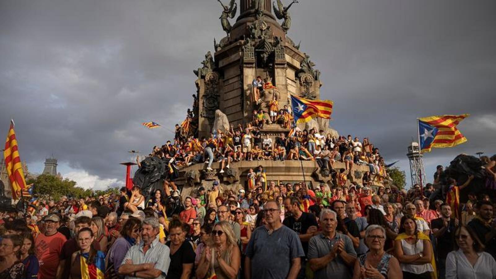 Unitary demonstration of the Diada of Catalonia of 2025 in Barcelona.