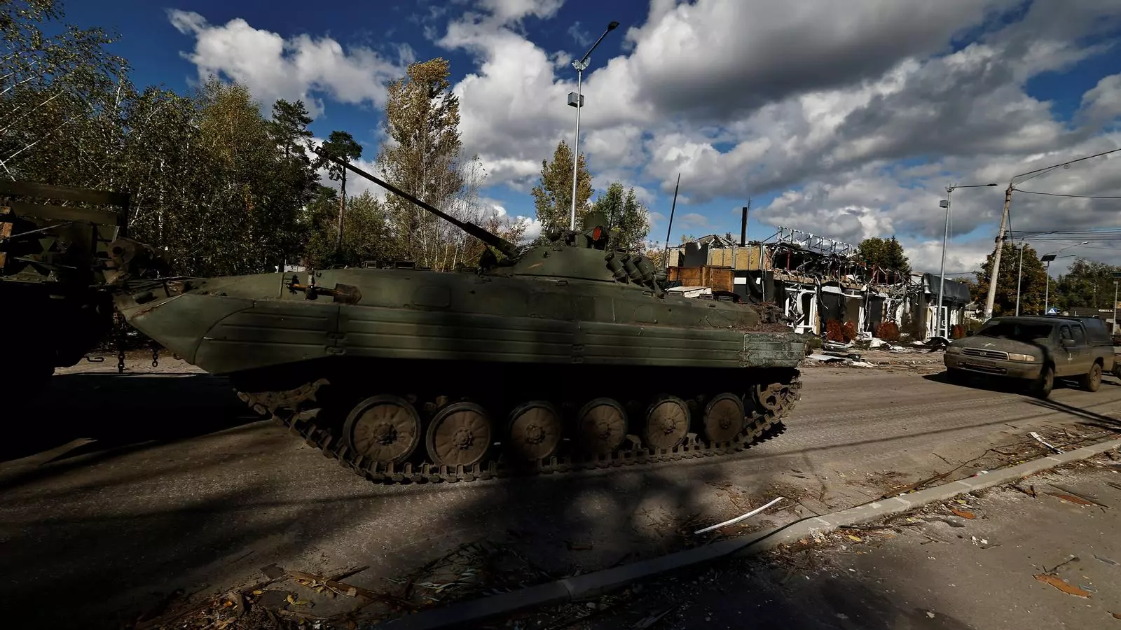 Un tanc ucraïnès a Svyatohirsk, a la província de Donetsk, el 3 d'octubre del 2022.