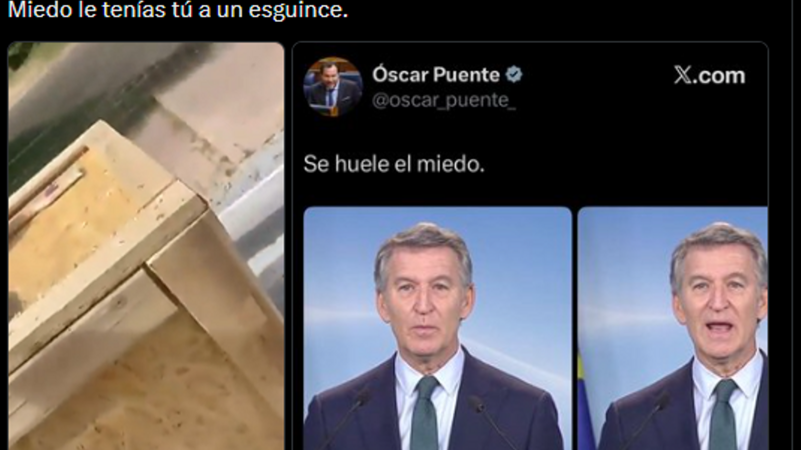 Tweet from the Popular Party where they share the injury of minister Óscar Puente