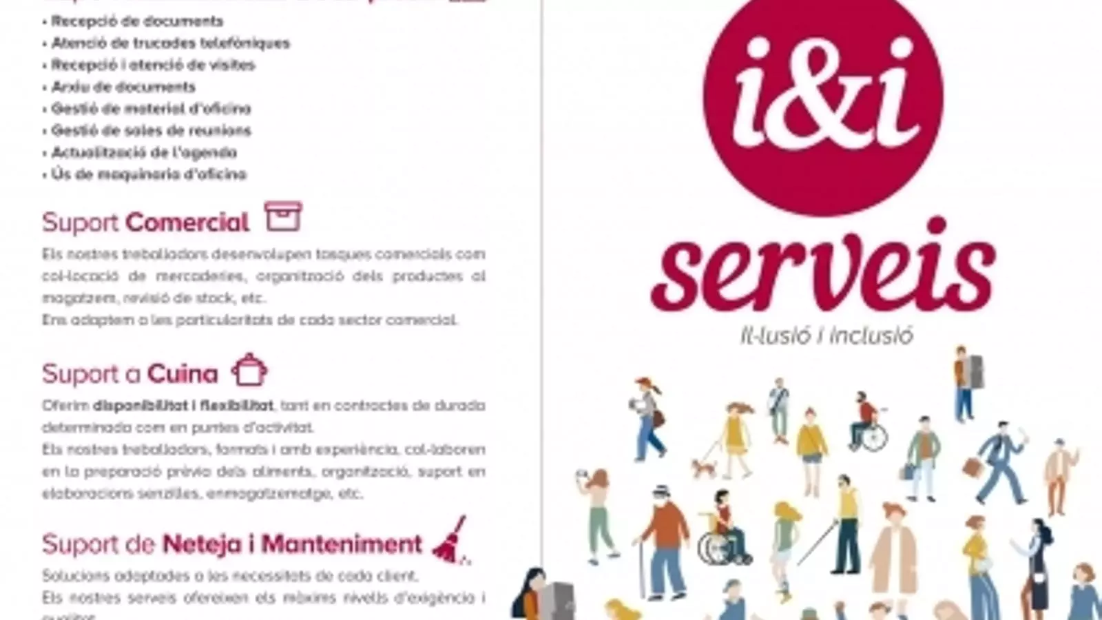 El tríptic que anuncia els serveis de l'empresa. / I&I SERVEIS