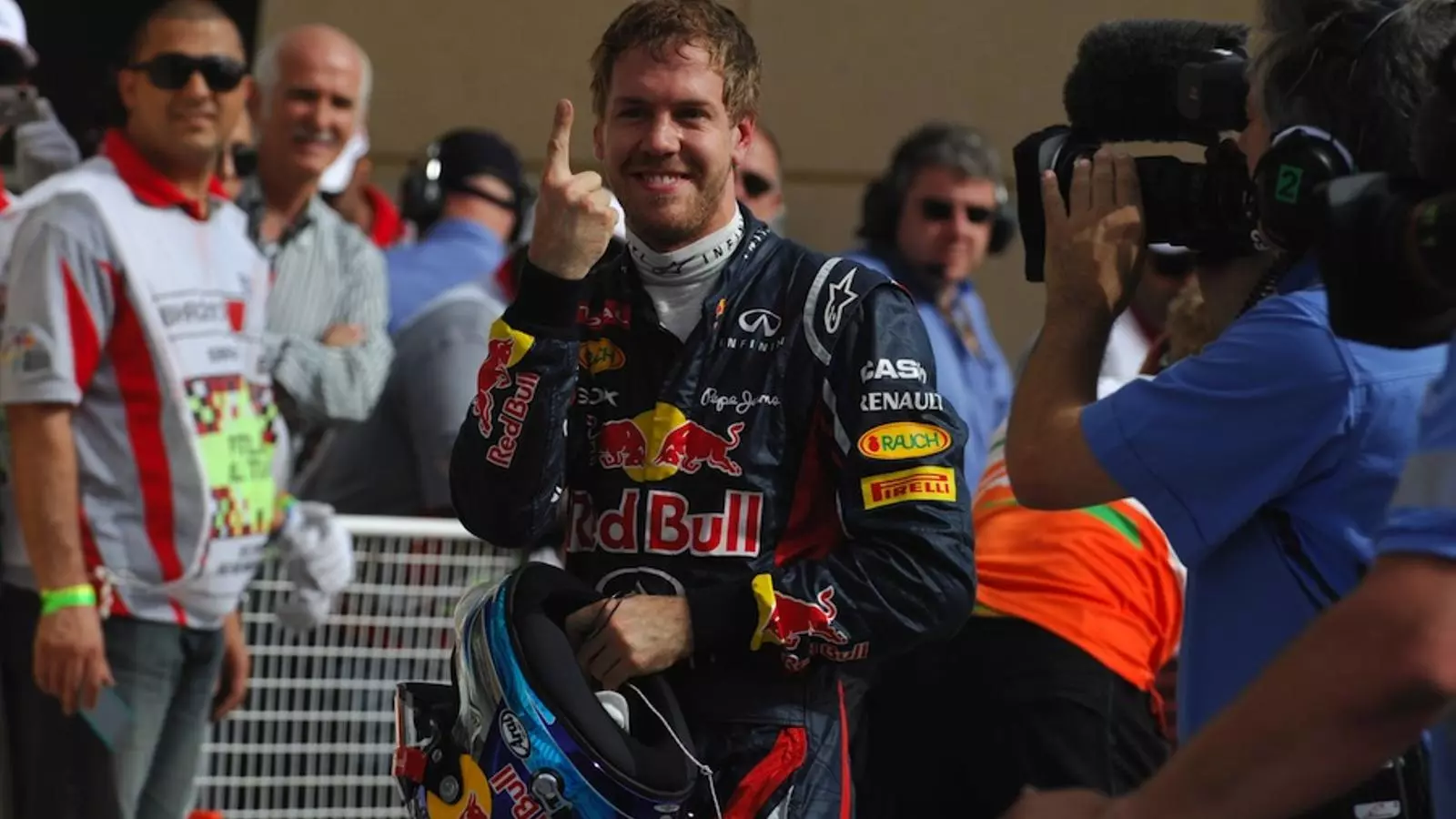 Sebastian Vettel, celebrant la seva 'pole' a Sakhir