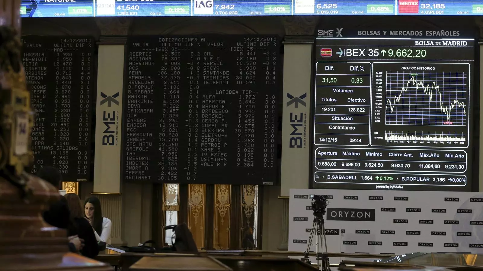 La borsa de Madrid aquest dilluns. BALLESTEROS /EFE