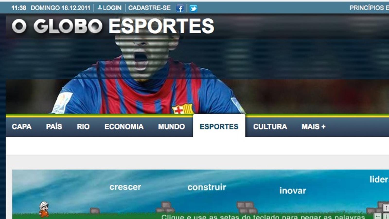 La web del portal O Globo Esportes.