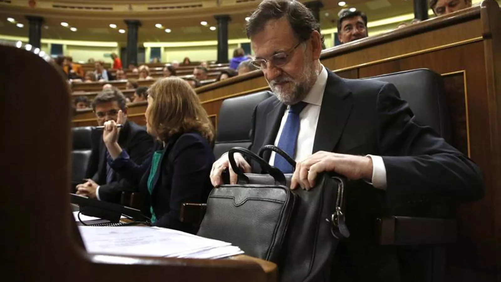 El president del govern espanyol, Mariano Rajoy, durant la sessió de control al Congrés. EFE