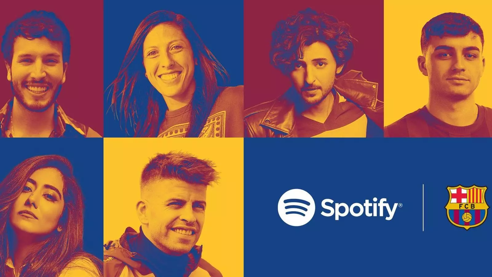 Fotomuntatge de Spotify per anunciar l'acord amb el Barça.