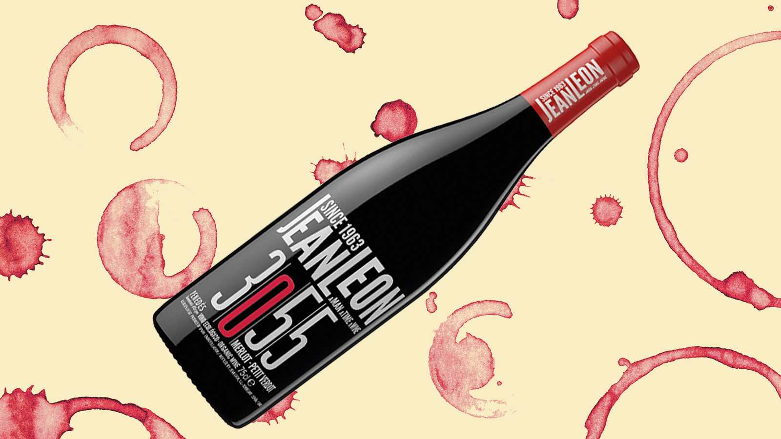 The bottle of Jean Leon 3055 Merlot.