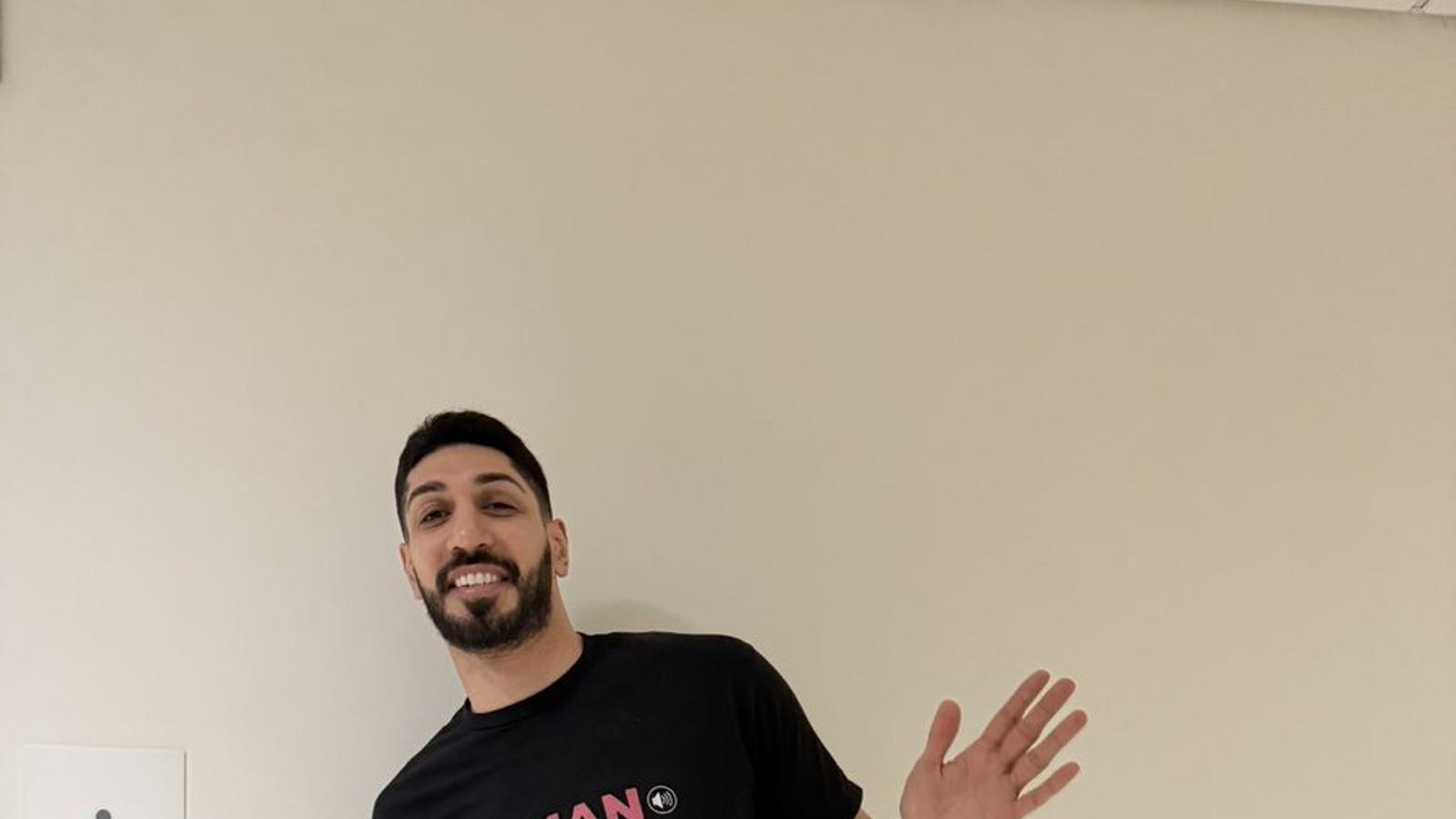 Enes Kanter with the controversial t-shirt.