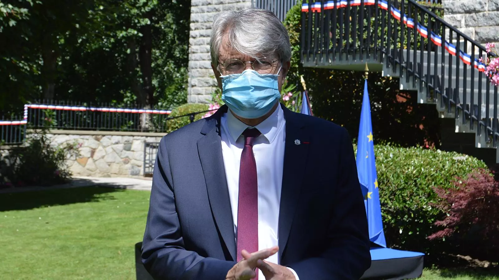 L'ambaixador de França a Andorra, Jean-Claude Tribolet, en la seva atenció als mitjans prèvia a la recepció amb motiu de la festa nacional francesa.