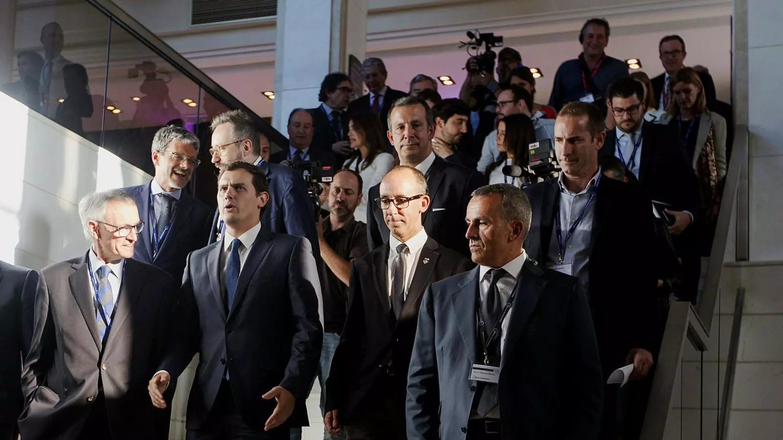 Imatge de l’arribada d’Albert Rivera a la trobada anual del Cercle d’Economia l’any 2016.