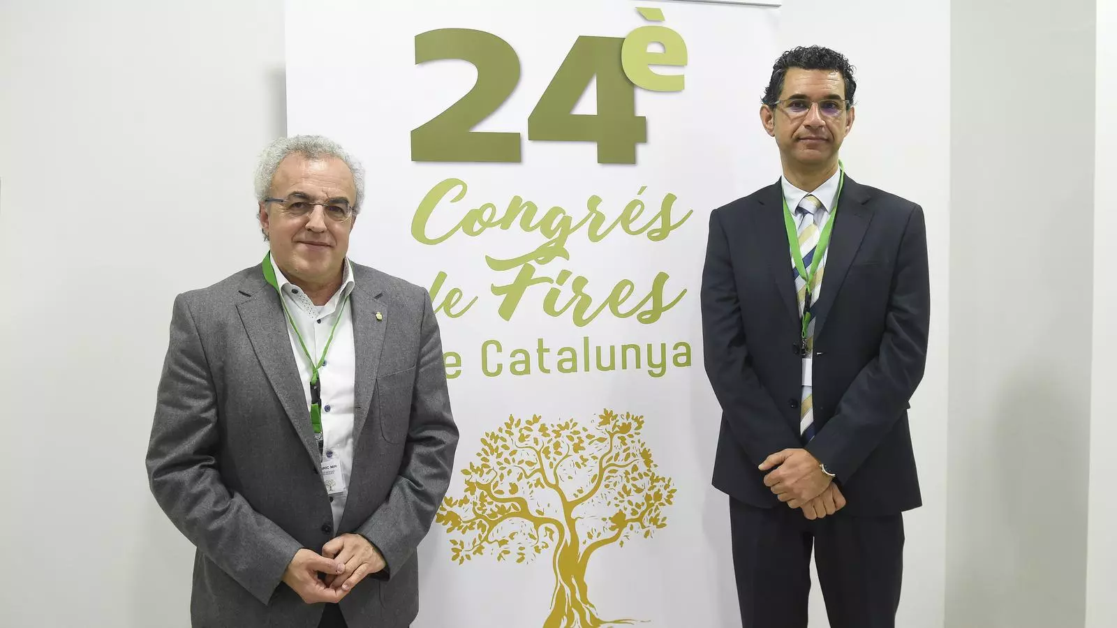 L'alcalde de Les Borges Blanques, Enric Mir, i el president de FEFIC, Ramon Ferrando, durant l'acte inaugural d'aquest dimecres