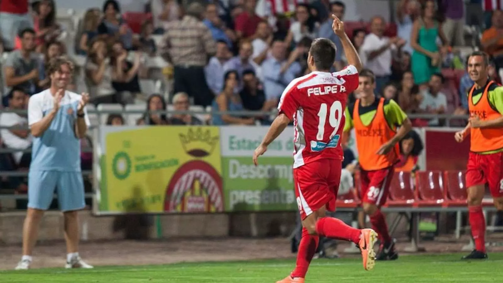 Felipe Sanchón, del Girona, celebra un gol / GIRONA FC