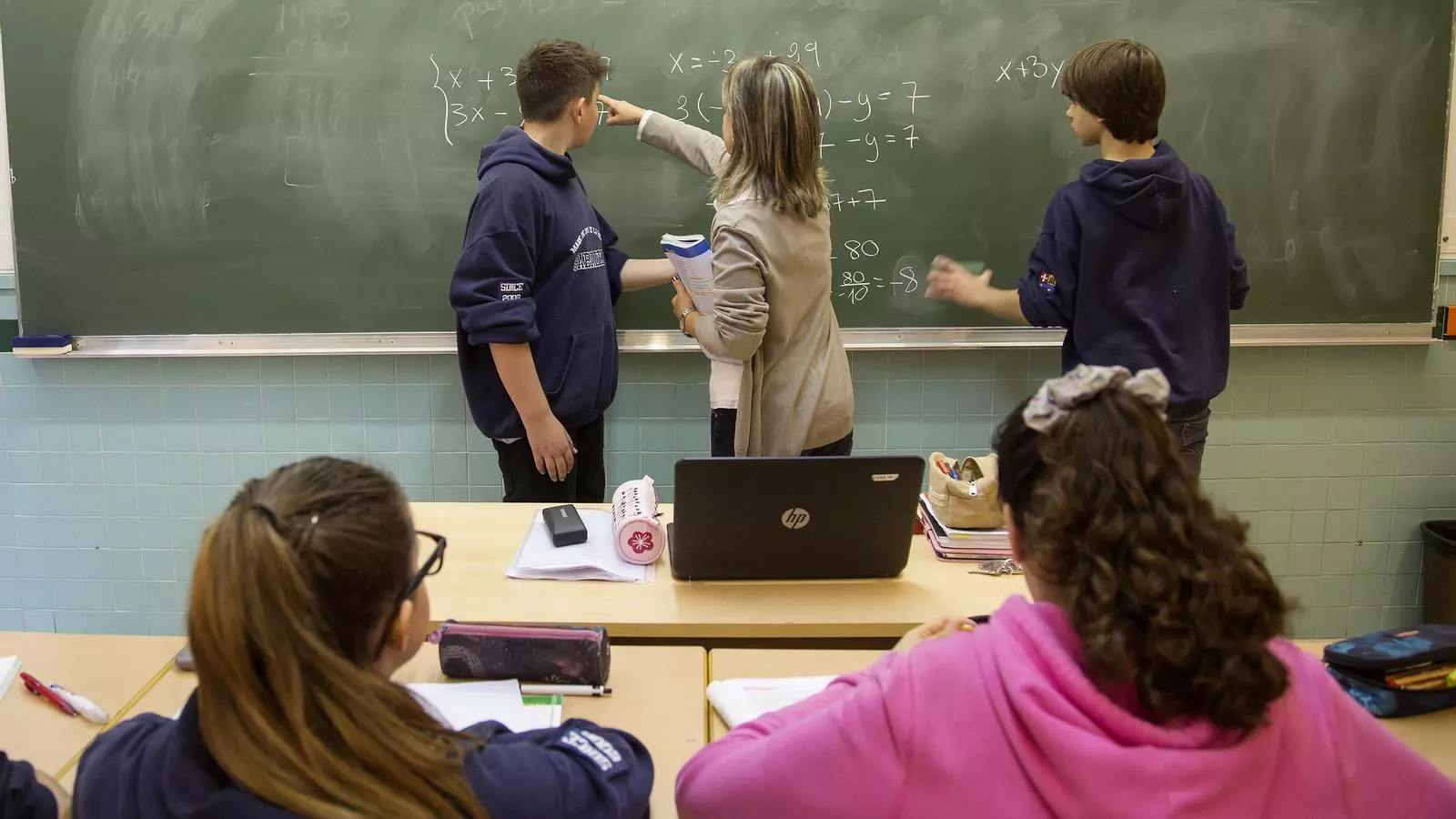 Clase de matemáticas a un instituto de Sabadell.
