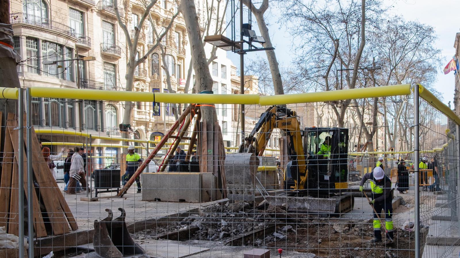 Photo works of the Ramblas under construction