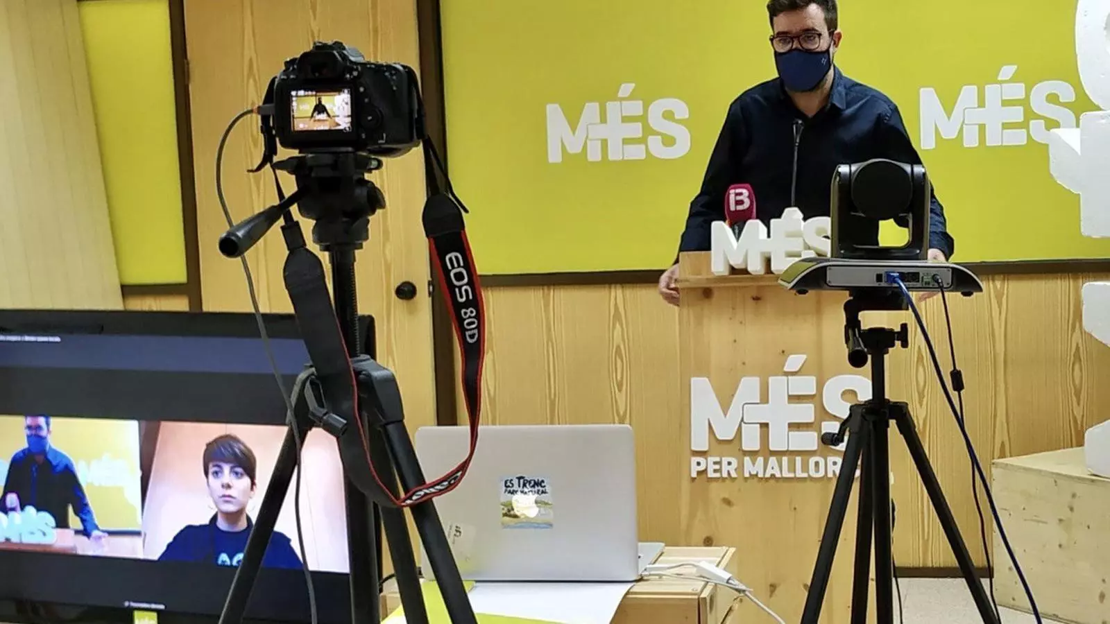 El coordinador de MÉS per Mallorca, Antoni Noguera, en la reunió d'aquest dimarts.