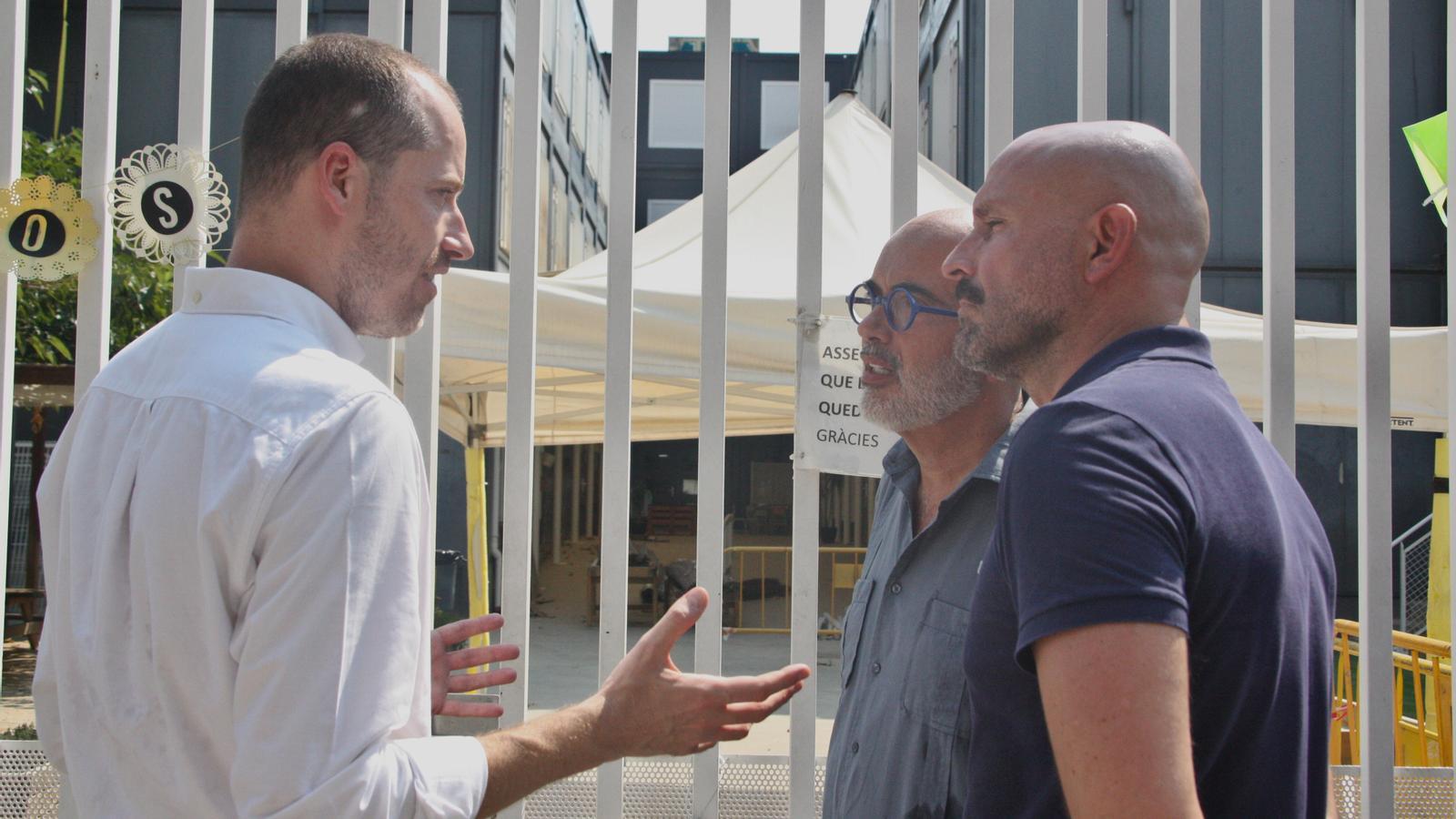 The general secretary of the Catalan PP, Juan Fernández; the leader of the PP in Barcelona, Dani Sirera; and the deputy secretary and state deputy Jaime de los Santos, in Barcelona.