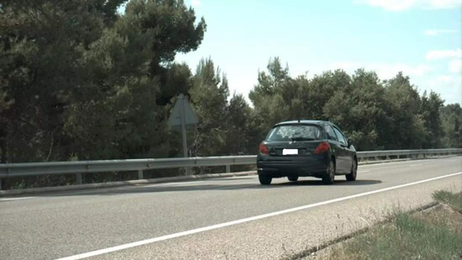 El vehicle circulant a 181 km/h per la C-14, a Ciutadilla (Urgell), el 6 de juny del 2021