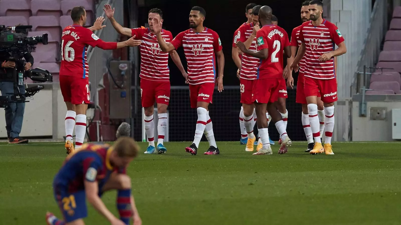 Celebració dels jugadors del Granada