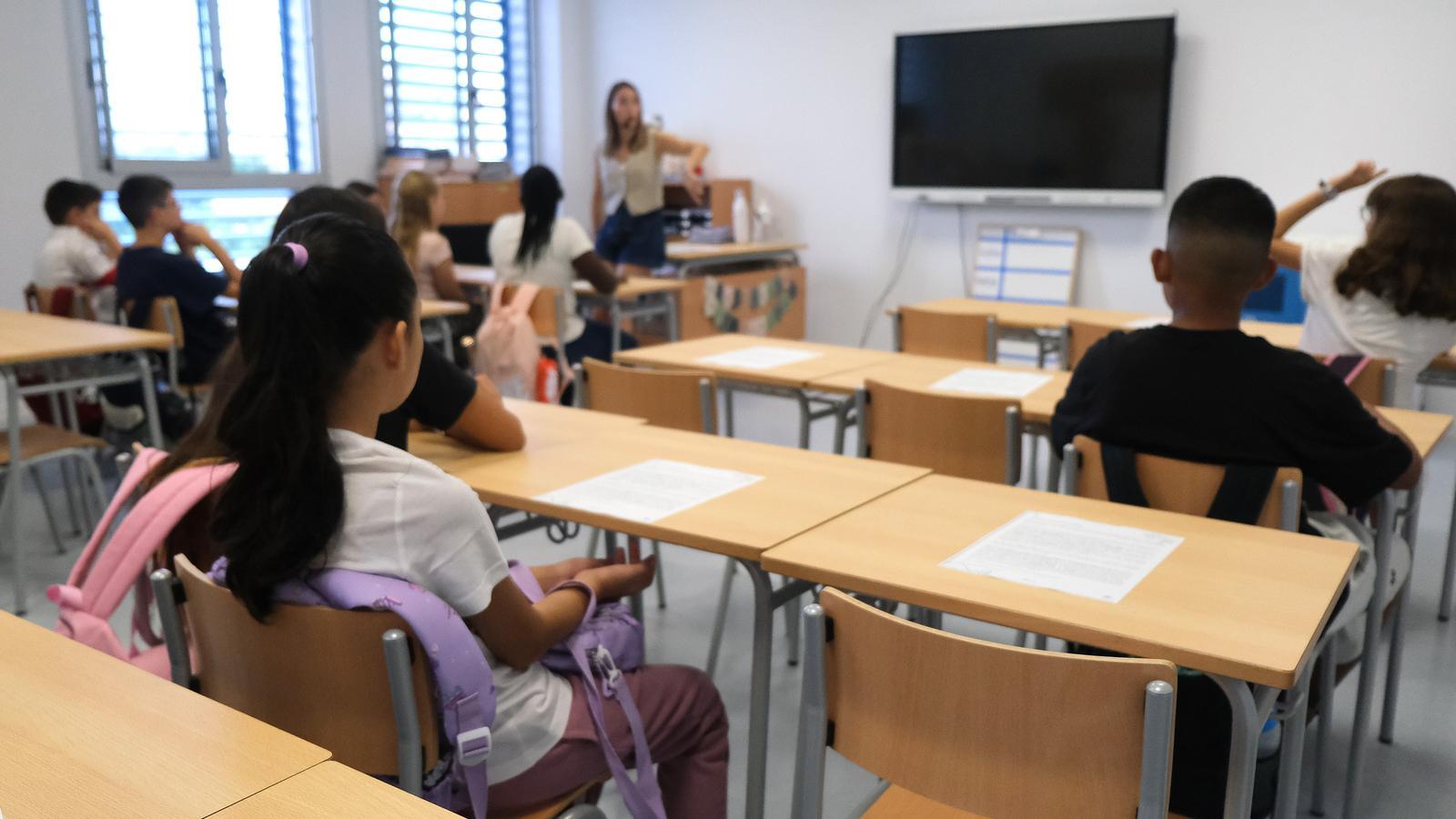 Un aula durante el inicio del curso escolar.