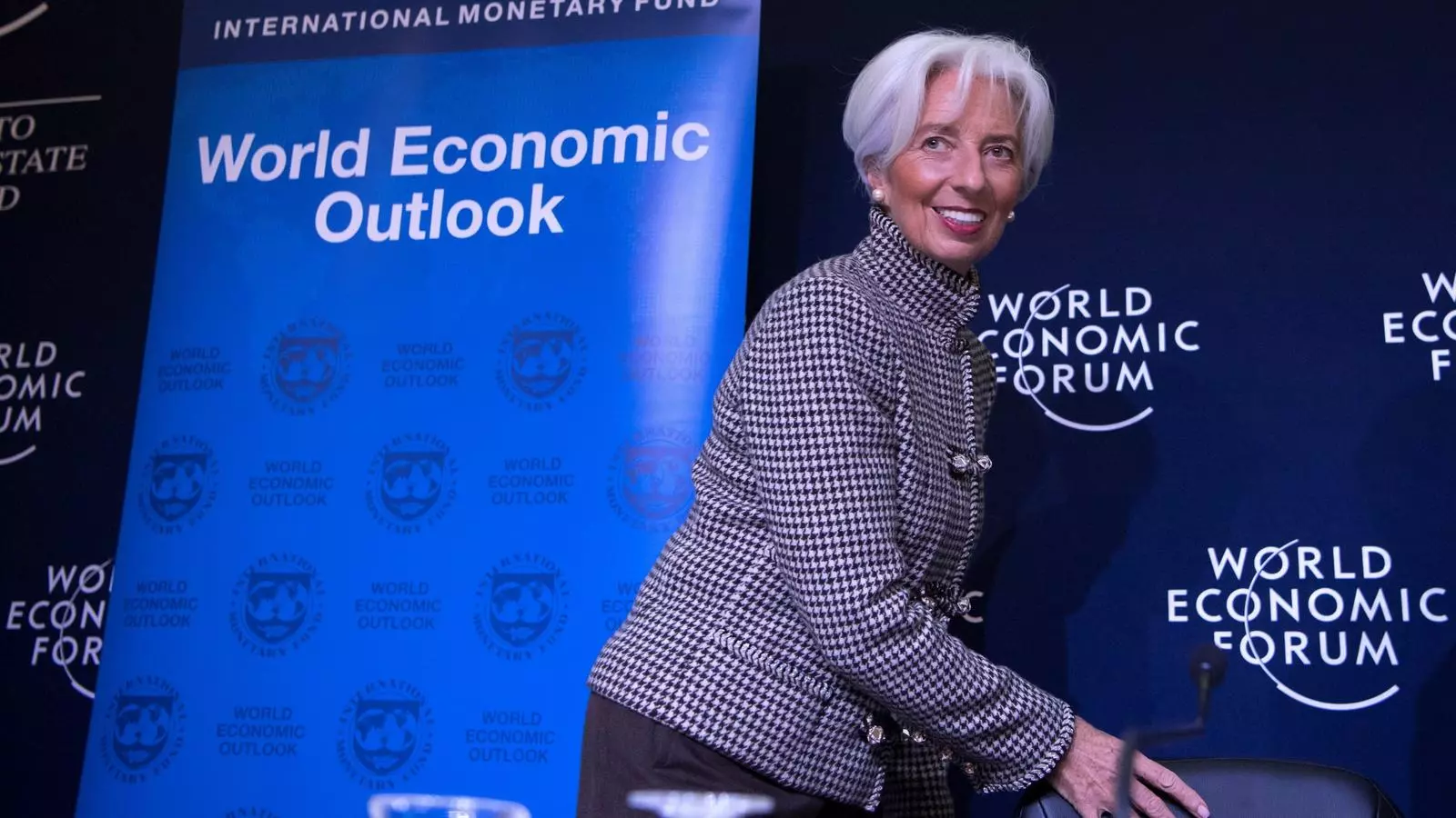 La directora gerent de l'FMI, Christine Lagarde, aquest dilluns a Davos.