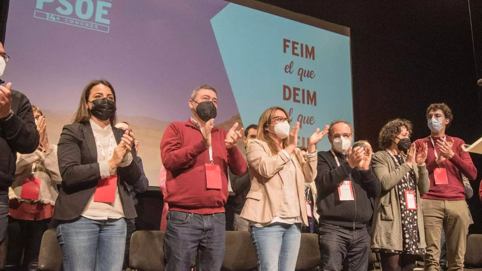 La cúpula del PSOE Menorca tancant el 14è Congrés a Sant Lluís.