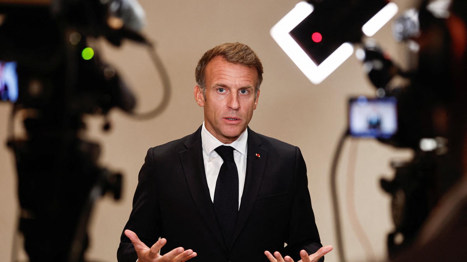 Emmanuel Macron en una comparecencia pública el 21 de octubre de 2026 en Catar.