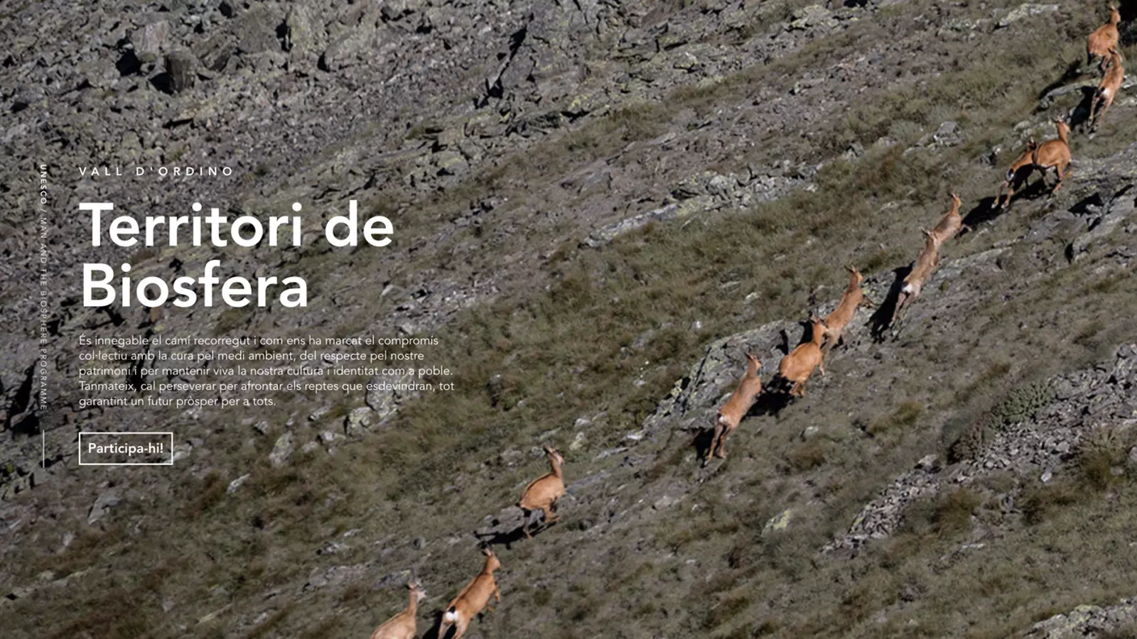 Captura del web www.biosferaordino.ad amb tota la informació sobre la candidatura. / COMÚ D'ORDINO
