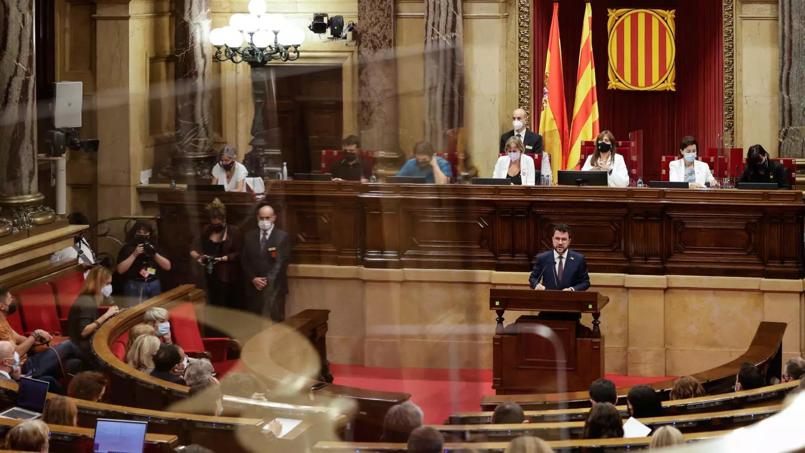 Pere Aragonès durant el debat de política general al ple del Parlament.