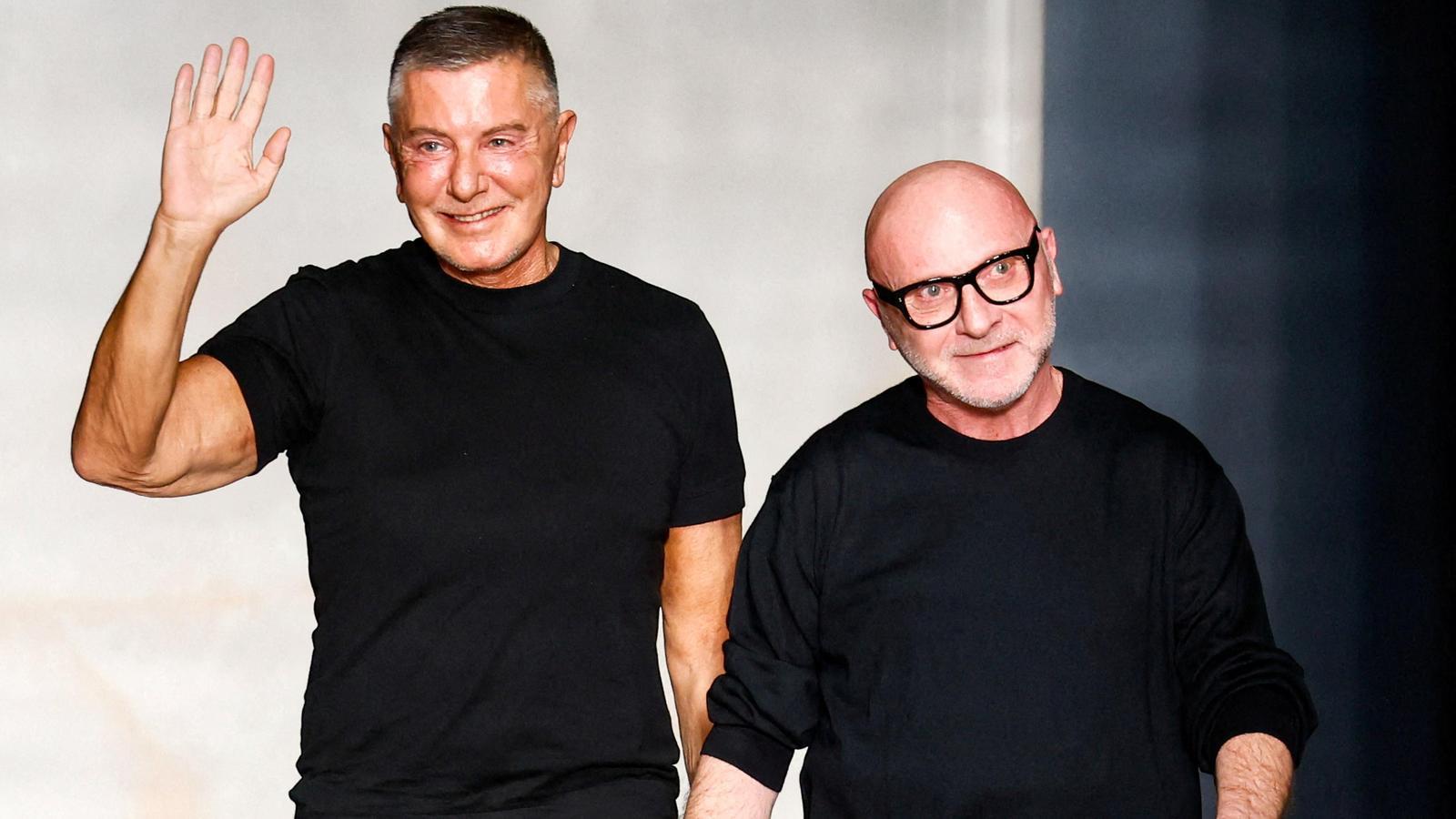Domenico Dolce y Stefano Gabbana en el desfile de su marca en pasado febrero durante la semana de la moda de Milán