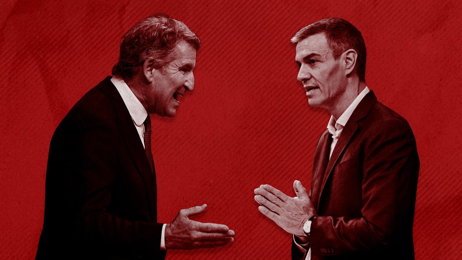 Illustration of Alberto Nuñez Feijóo vs. Pedro Sánchez