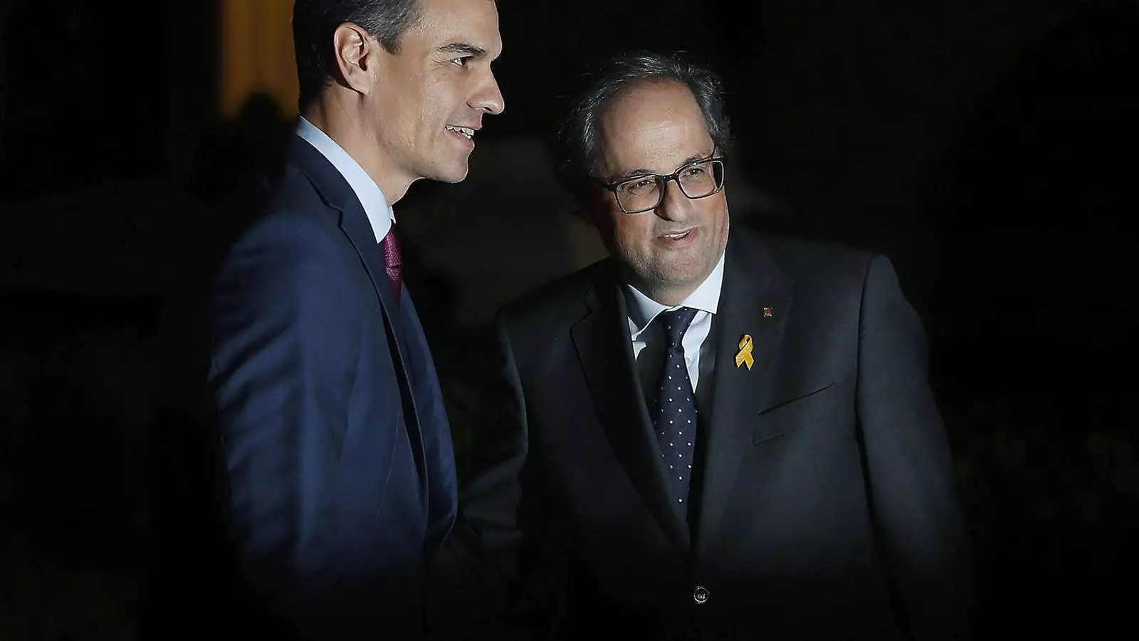 Pedro Sánchez i Quim Torra el 20 de desembre al Palau de Pedralbes.