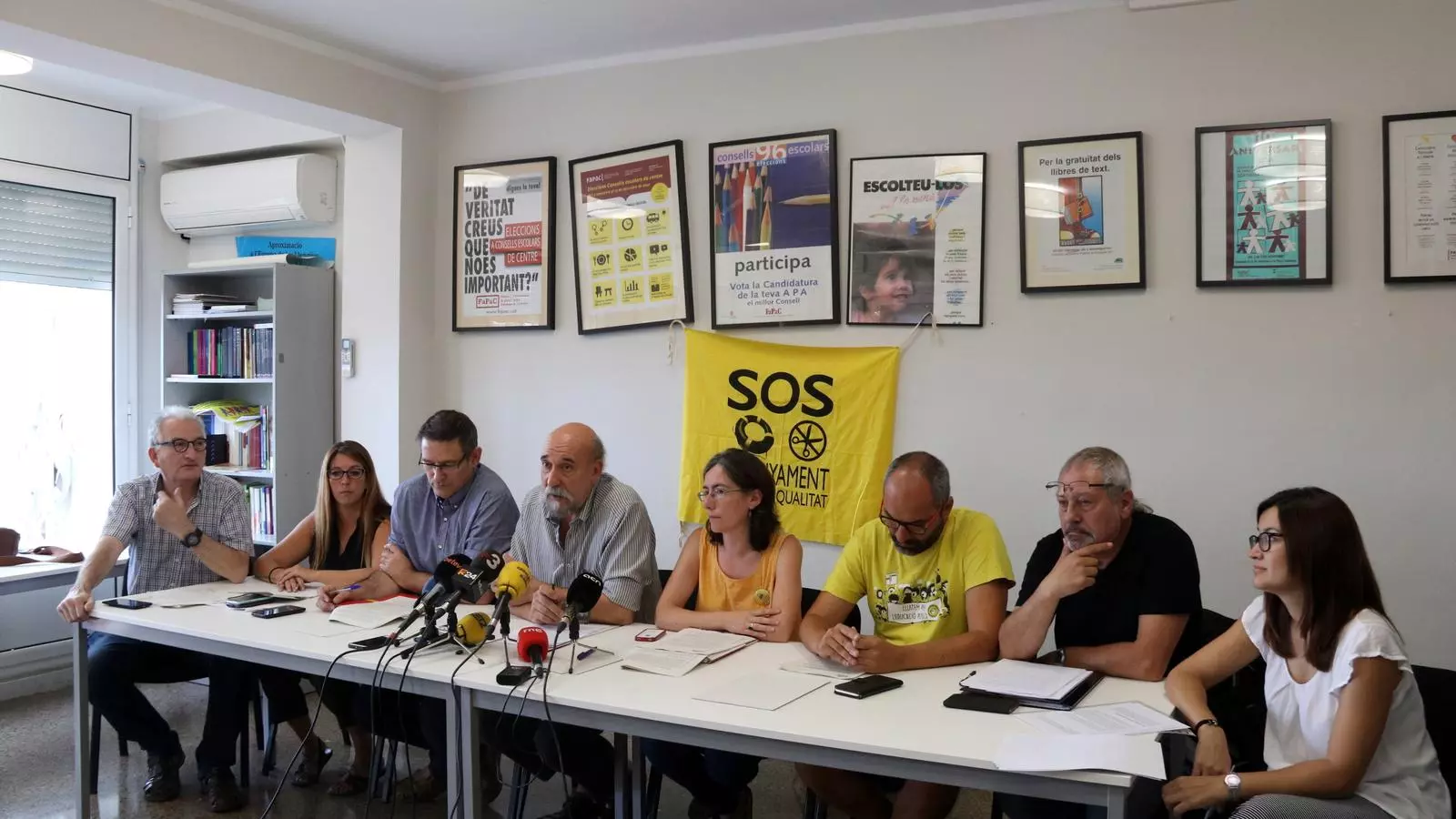 La roda de premsa d'aquest matí del Marc Unitari de la Comunitat Educativa (MUCE)