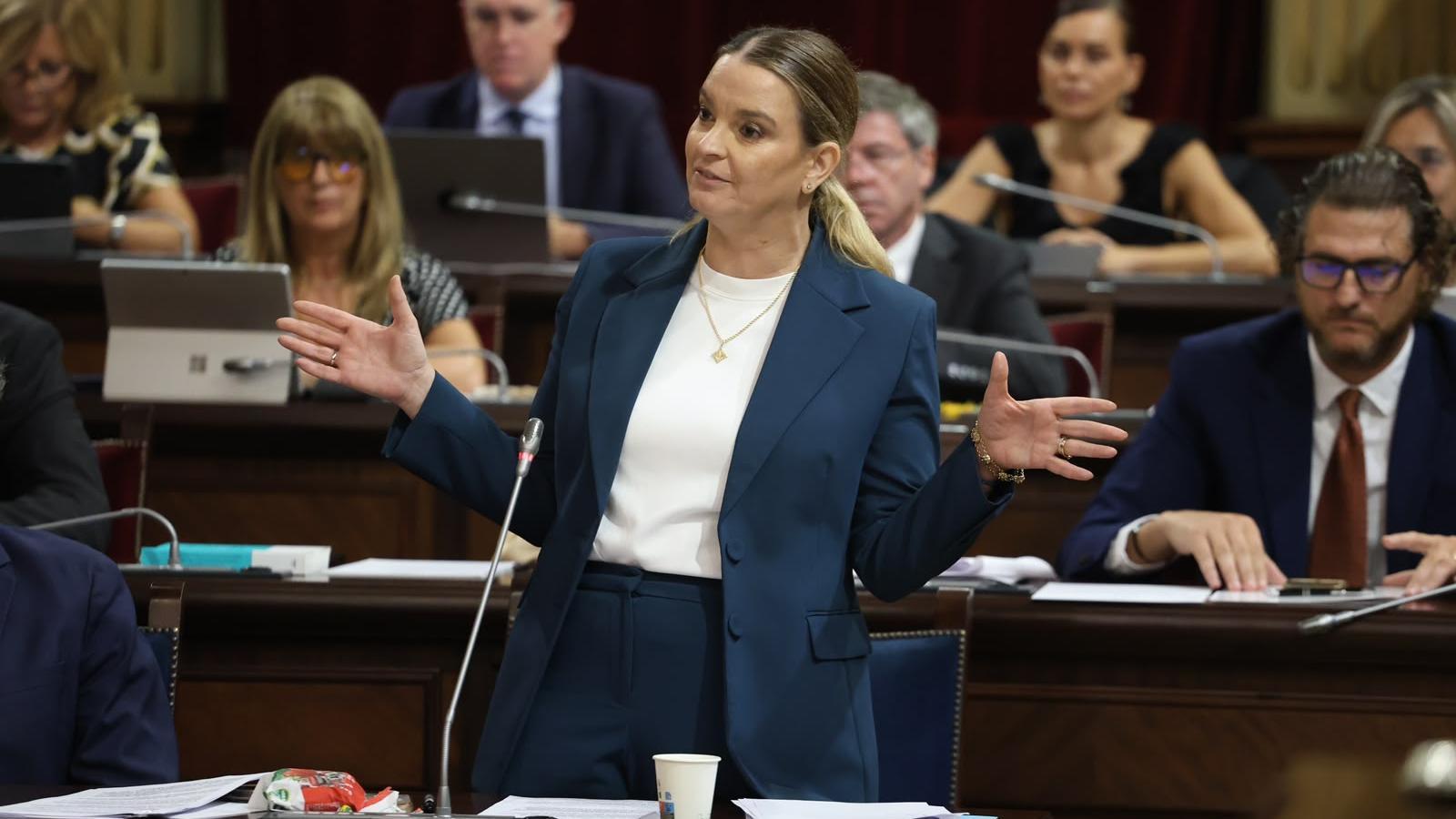 Marga Prohens esta mañana en el Parlament