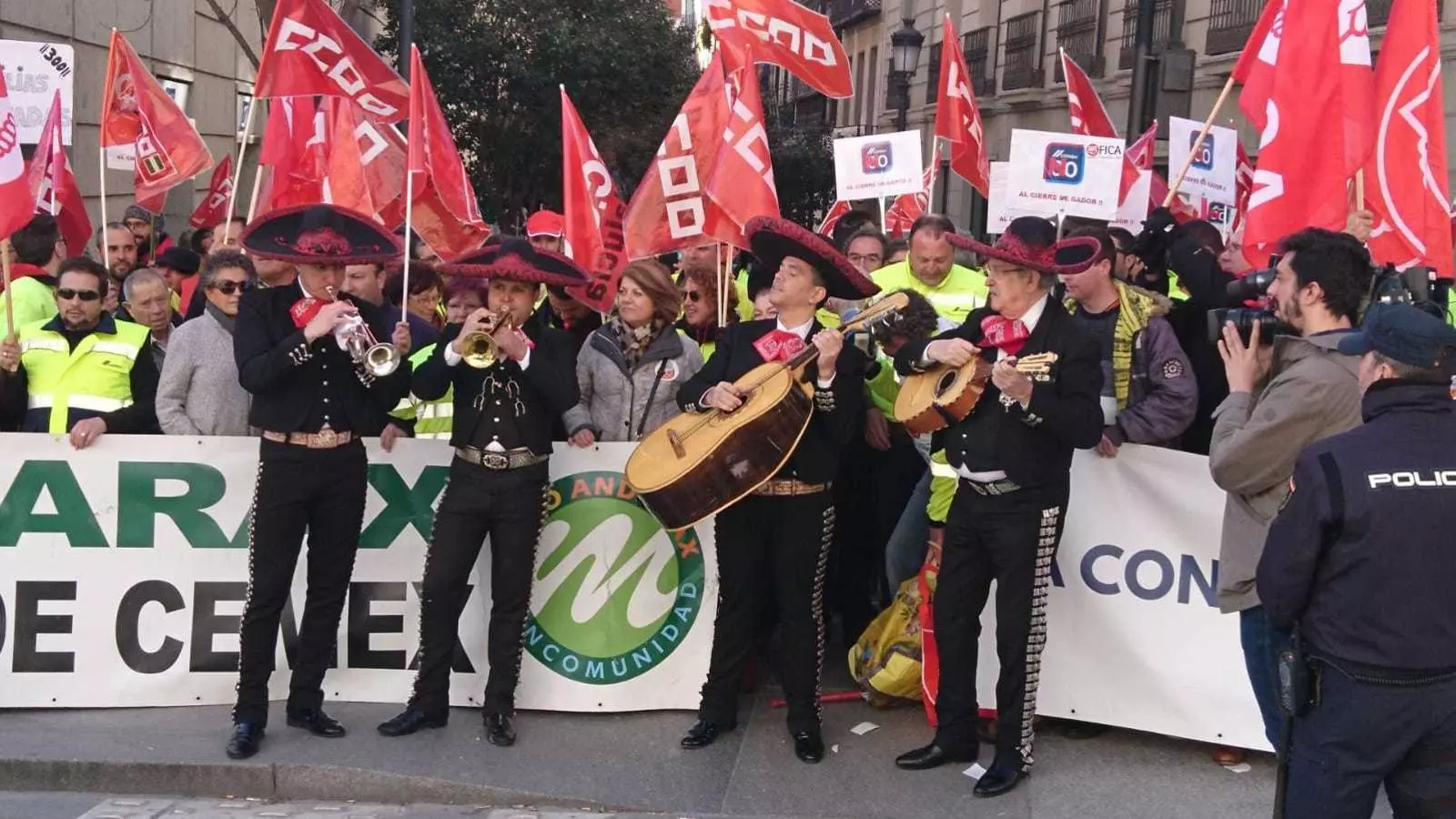 Protesta de Cemex a Madrid.