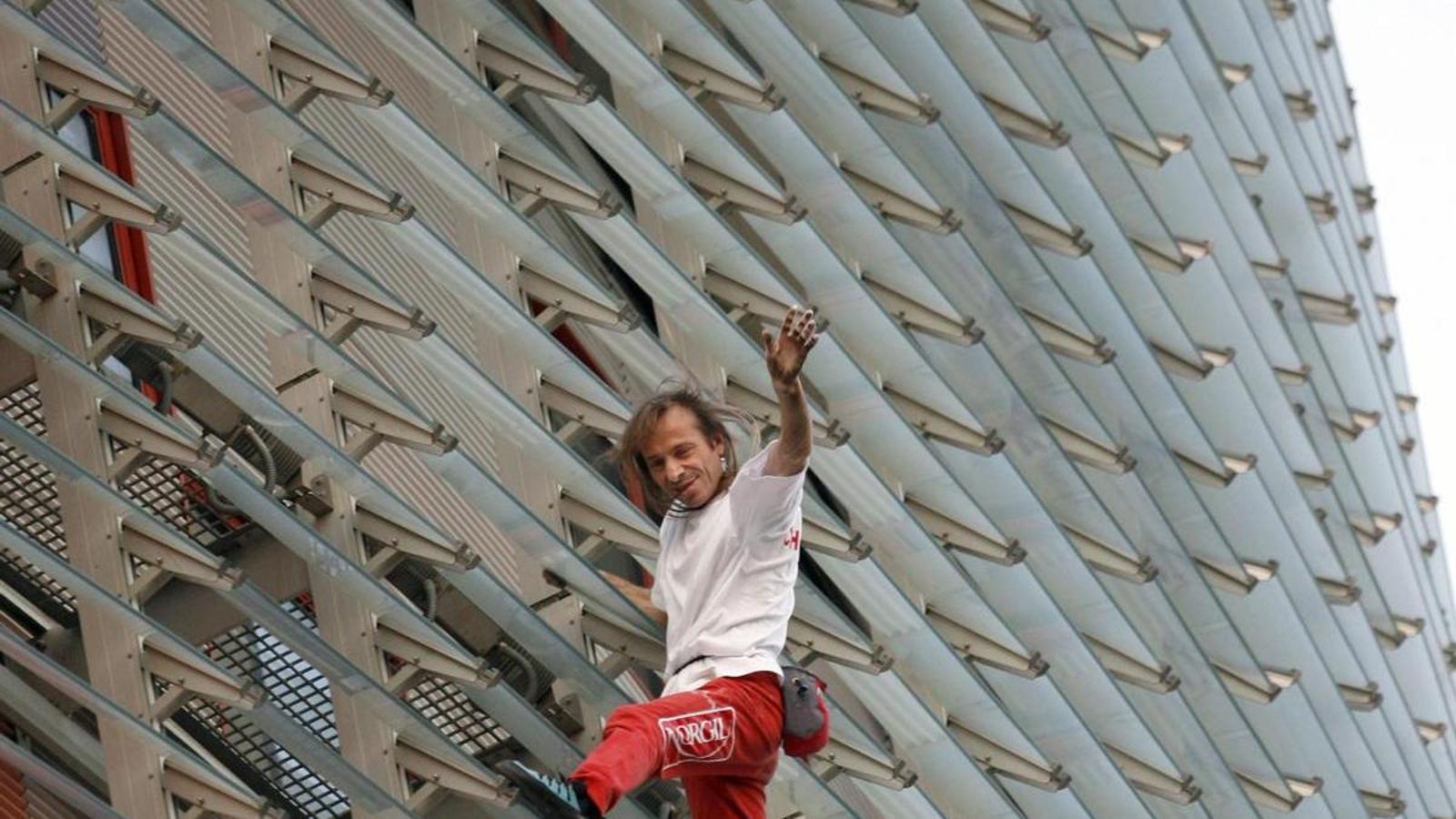 Alain Robert blowing up the Glories Tower in Barcelona