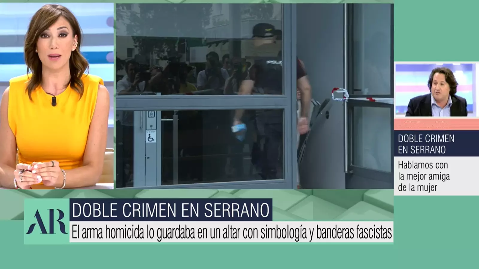 Moment del matinal d'Ana Rosa Quintana en què parlen del doble crim masclista del carrer Serrano.