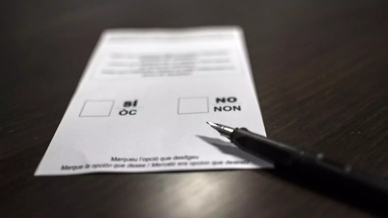 Butlleta de votació del referèndum de l'1-O.
