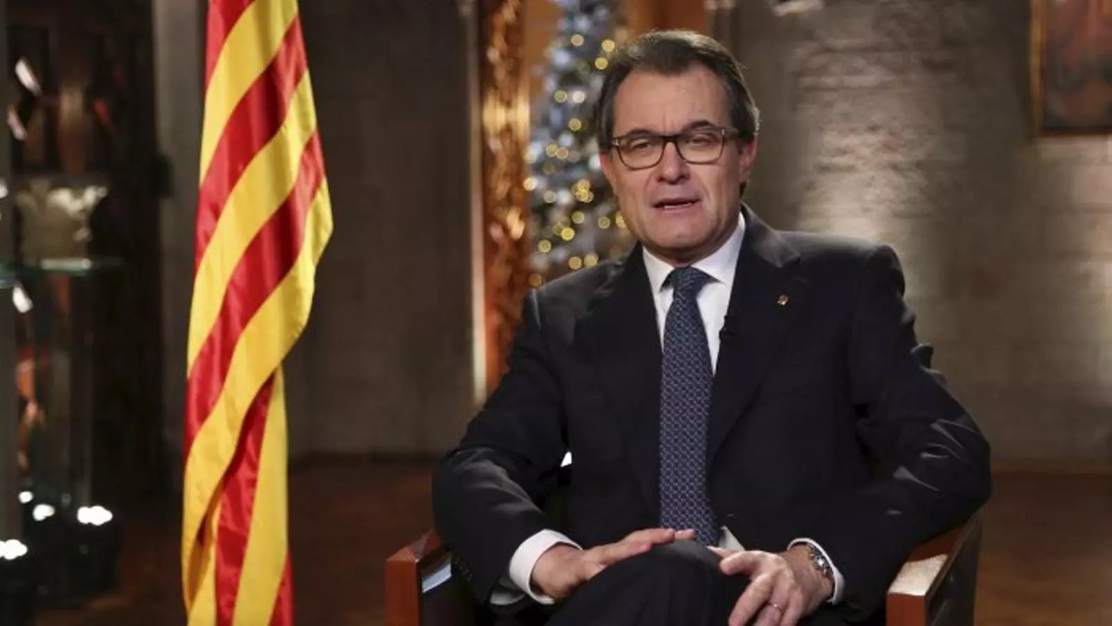 El president de la Generalitat, Artur Mas, durant el discurs / ARA