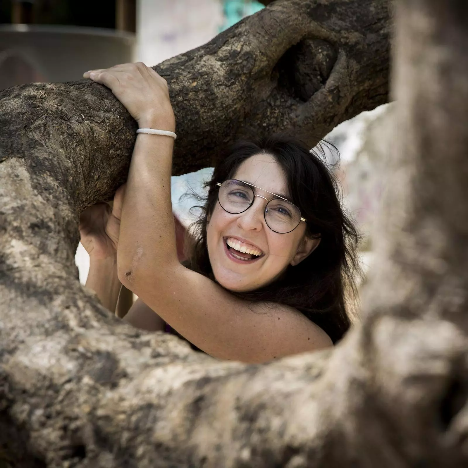 L'actriu Anna Marchessi, actriu, fotografiada al barri de Sants