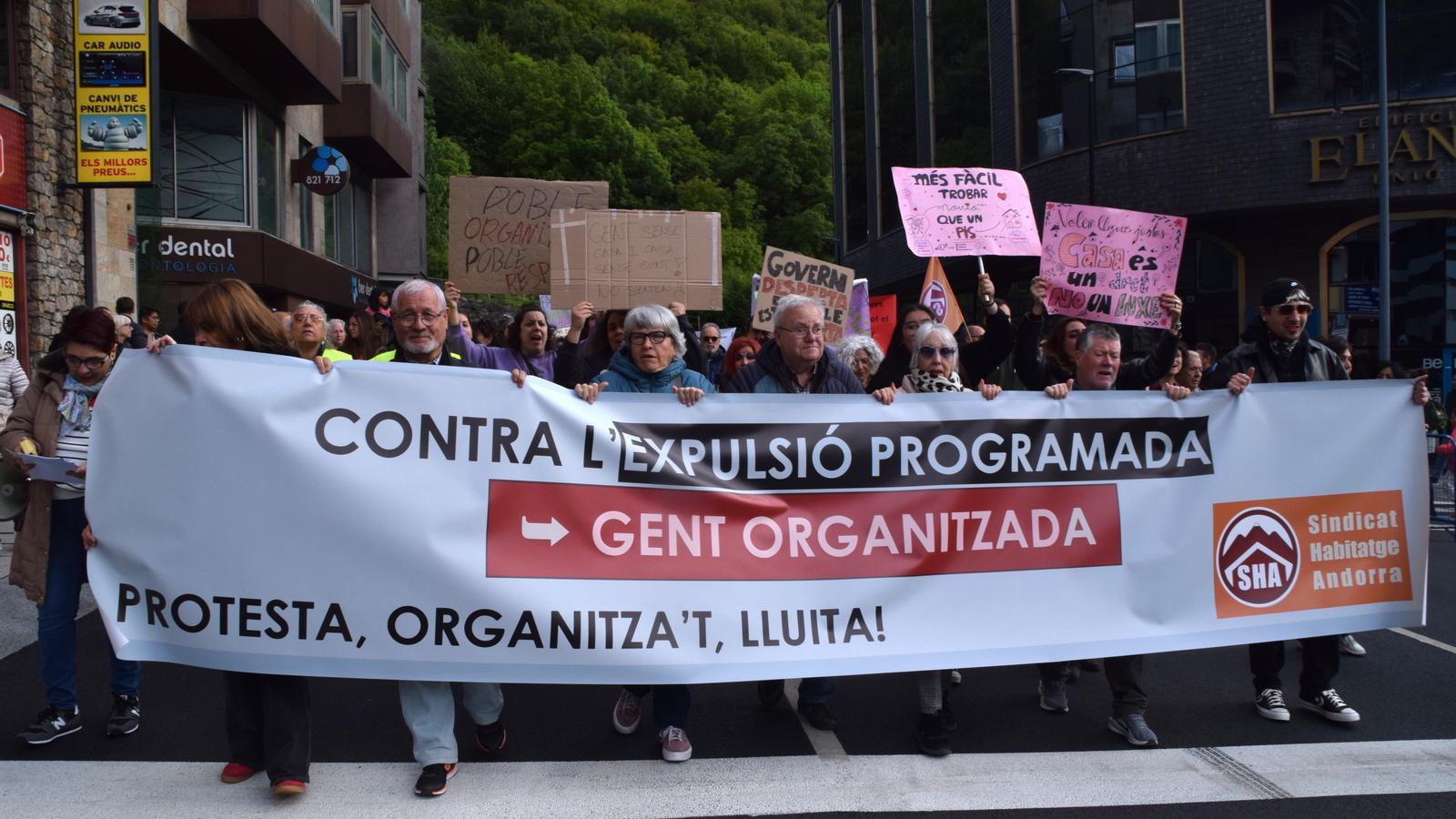 Un moment de la manifestació que va tenir lloc dissabte.