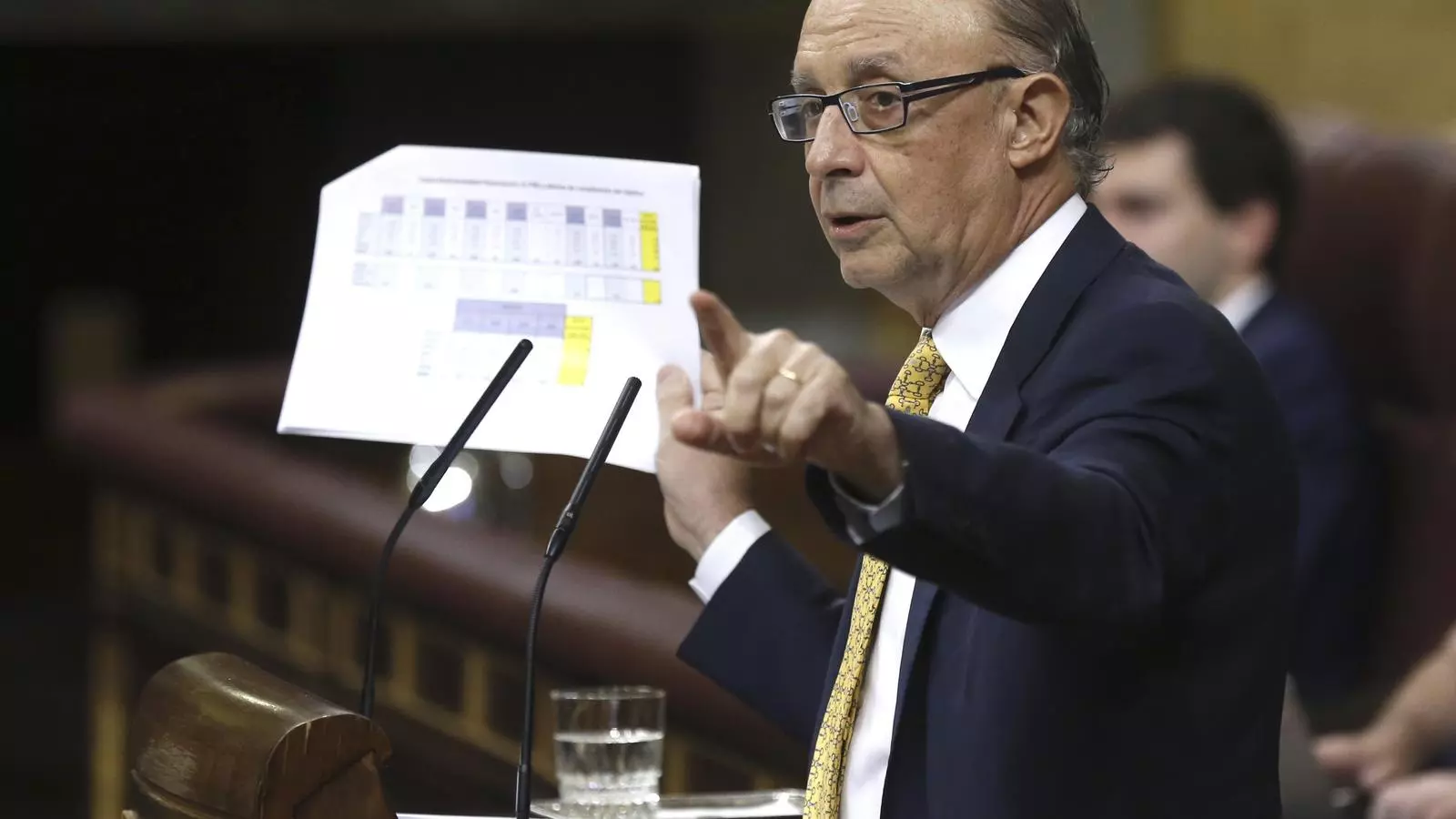 El ministre d'Hisenda, Cristóbal Montoro, en la seva compareixença aquest dimarts al Congrés.